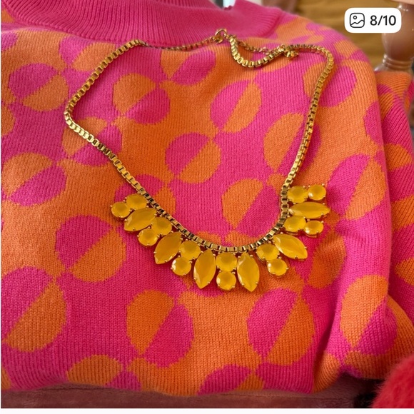 Kate Spade New York Yellow Gold Marquee Bib Victorian Statement Necklace Rare - Picture 6 of 8